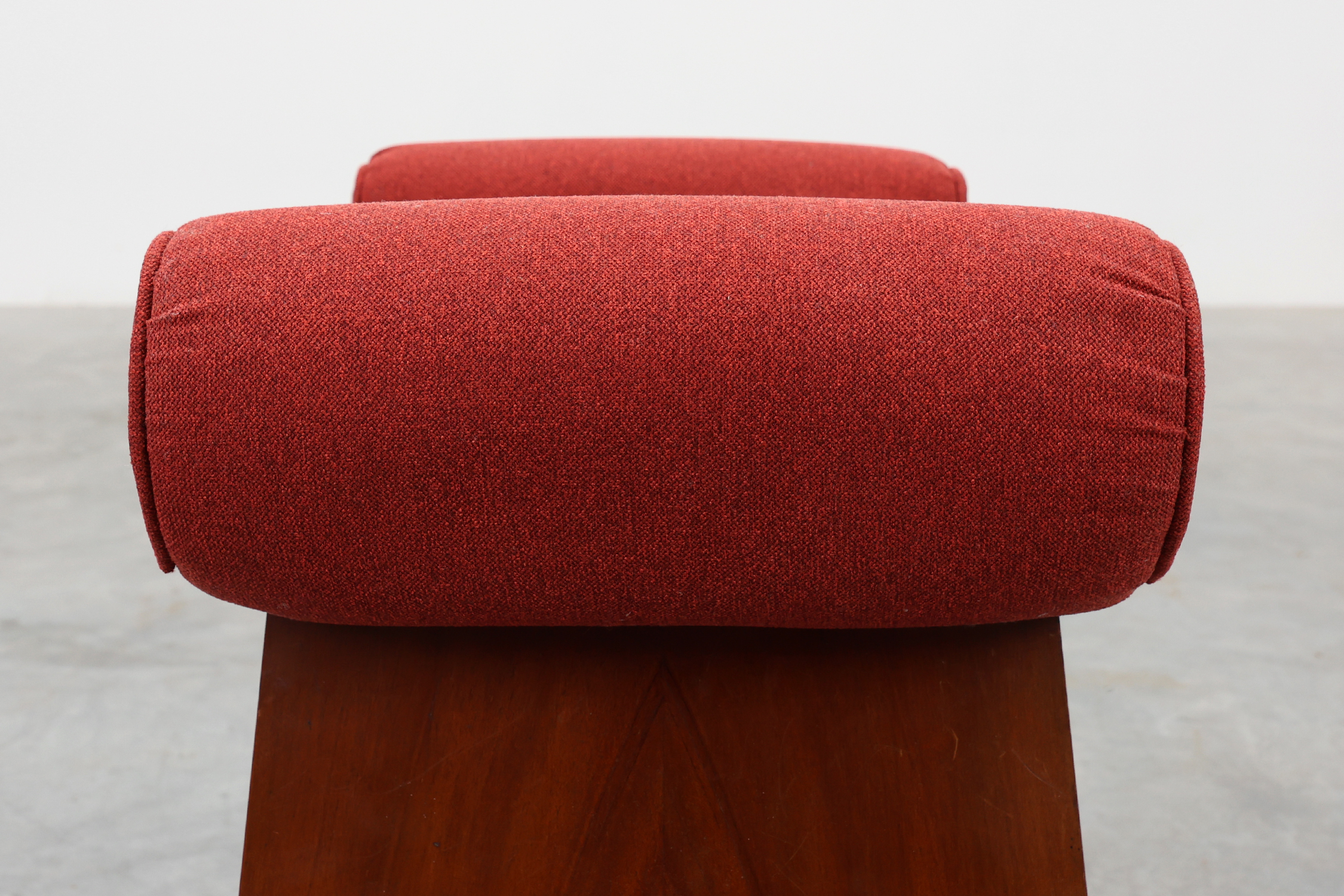 Art Deco Red Reupholstered Stool, Belgium ca. 1920 thumbnail